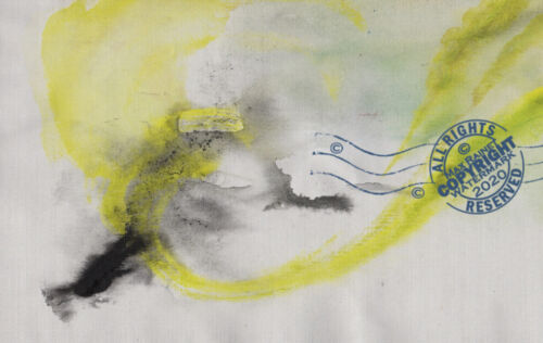 The Dancer's Shadow 2016 C Peterson ** Abstract ** Watercolor Painting Mystical - Picture 2 of 12
