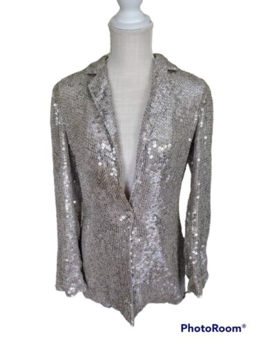 Lew Magram Sequin Blazer Jacket Size Small Champagne Vintage Chic  - Picture 1 of 10