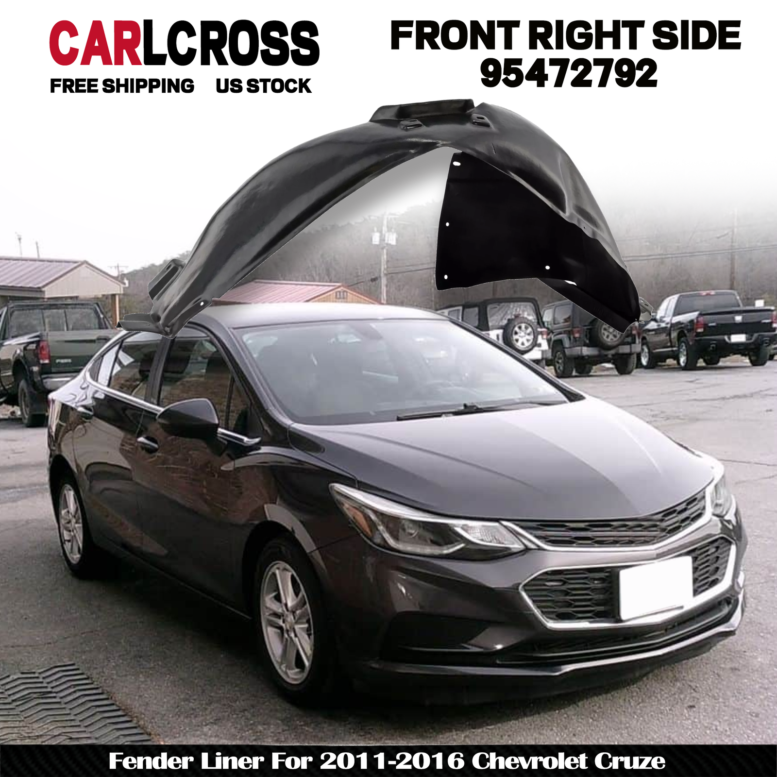 Front Passenger Side Fender Liner For 2011-2016 Chevrolet Cruze GM1249226