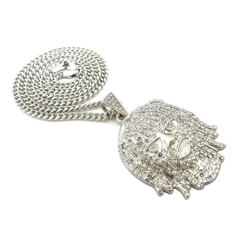 Silver Lil Pump Portrait Pendant & 24" Box, Rope, Cuban Chain Necklace - Bild 18 von 29