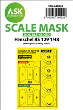 1/48 Henschel Hs 129 Double-sided Paint Masking for Hasegawa, Hobby2000