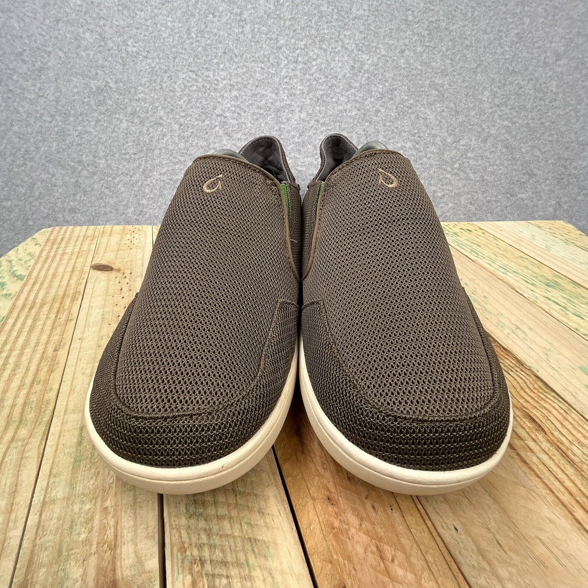 OluKai Nohea Mesh Mustang Brown Lime‎ Peel Loafer Shoes Men 13M Olukai Men main image 2