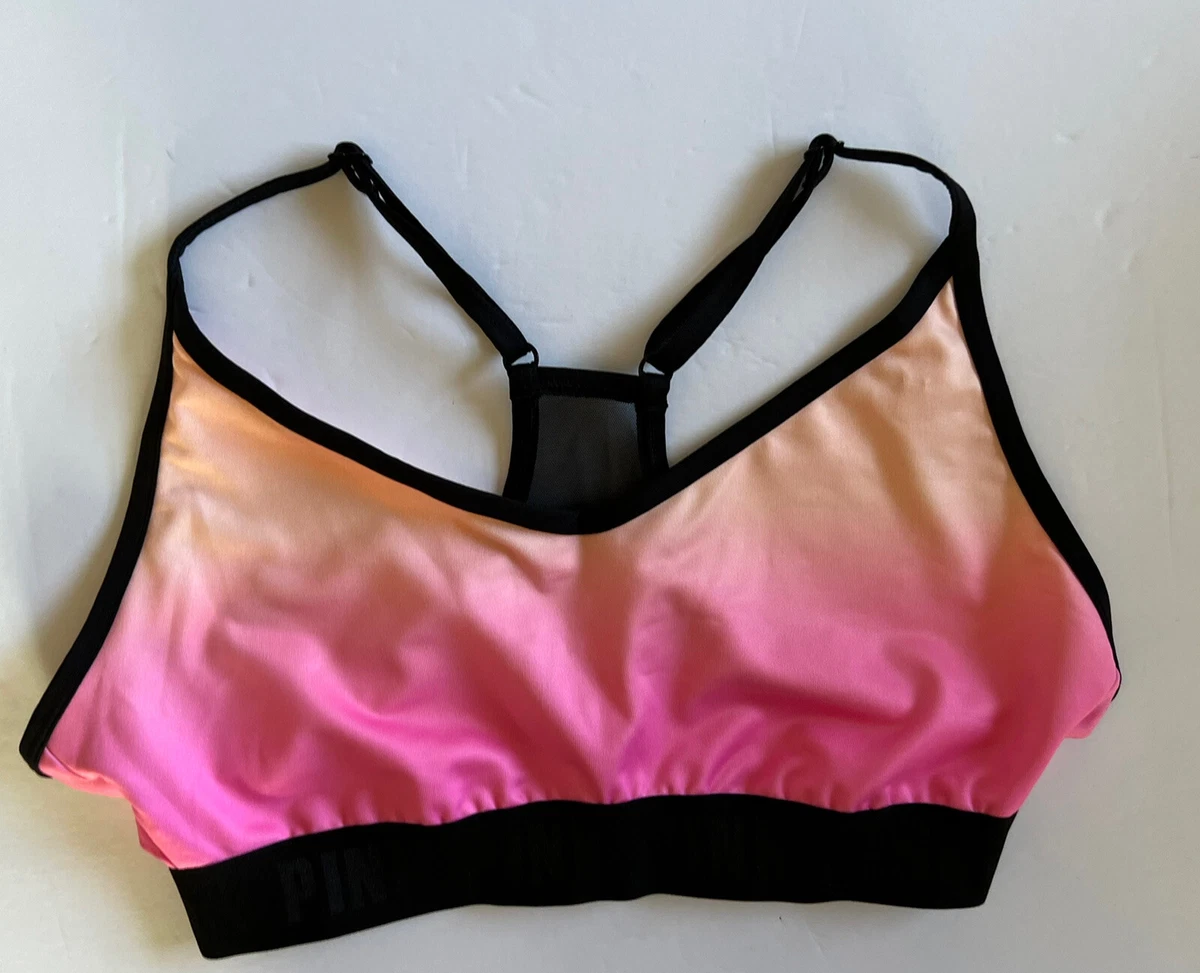 Victoria's Secret Pink Ultimate Lightly Lined Sport Bra Pink/White S 