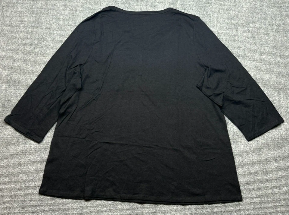 Nuevo Pijama New Directions Intimates Mujer Talla 1X Negro Manga 3/4 Botón Foto 2 de 4