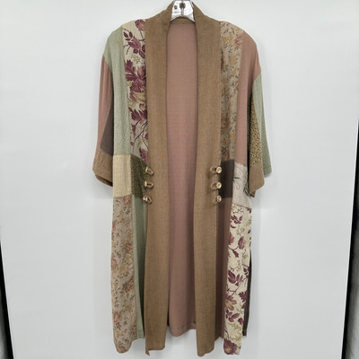 Vintage Spencer Alexis Duster Jacket Cardigan Size 1X Linen Blend Earthy FLAW