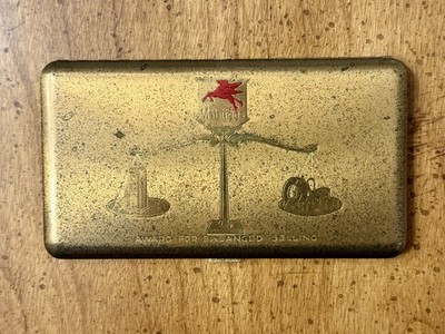 VINTAGE Wadsworth Cigarette Case Mobilgas Award For Balanced Selling Red Pegasus