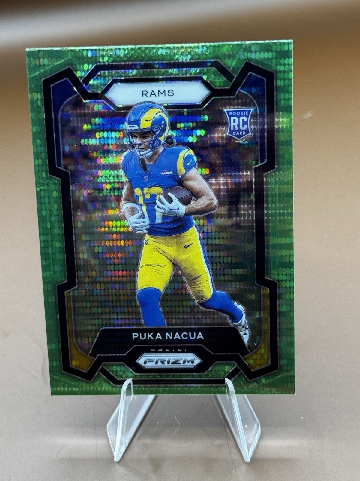 2023 Panini Prizm - Rookies Puka Nacua #357 Neon Green Pulsar Prizm (RC)