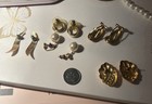 VINTAGE Earrings Lot of 5 Pairs of Gold Earrings with Pearl/Stone Accents Unique — photo 3