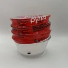 Pyrex 4 Pack Custard Cups - 6 oz   Clear Glass - New. Sealed.
