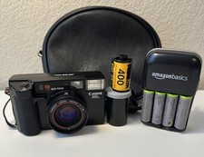 Canon AF35ML Point Shoot 35mm Film Camera with case and film