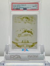 BABE RUTH 2016TOPPS TRIBUTE YELLOW PRINTING PLATE 1/1! #25 PSA8! POP1!