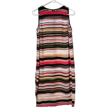 Vince Camuto Sleeveless Maxi Tunic Dress XS Women’s Multicolor Striped Keyhole