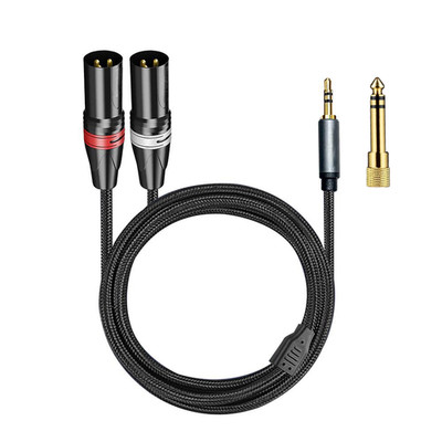 3.5mm TRS Stereo to Dual XLR Male Y Splitter Cable Hi-End Audio Cable Low Noise