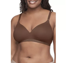 Warner's Cloud 9 Super Soft Wireless Lightly Lined Comfort Bra Mahogony Size 38B