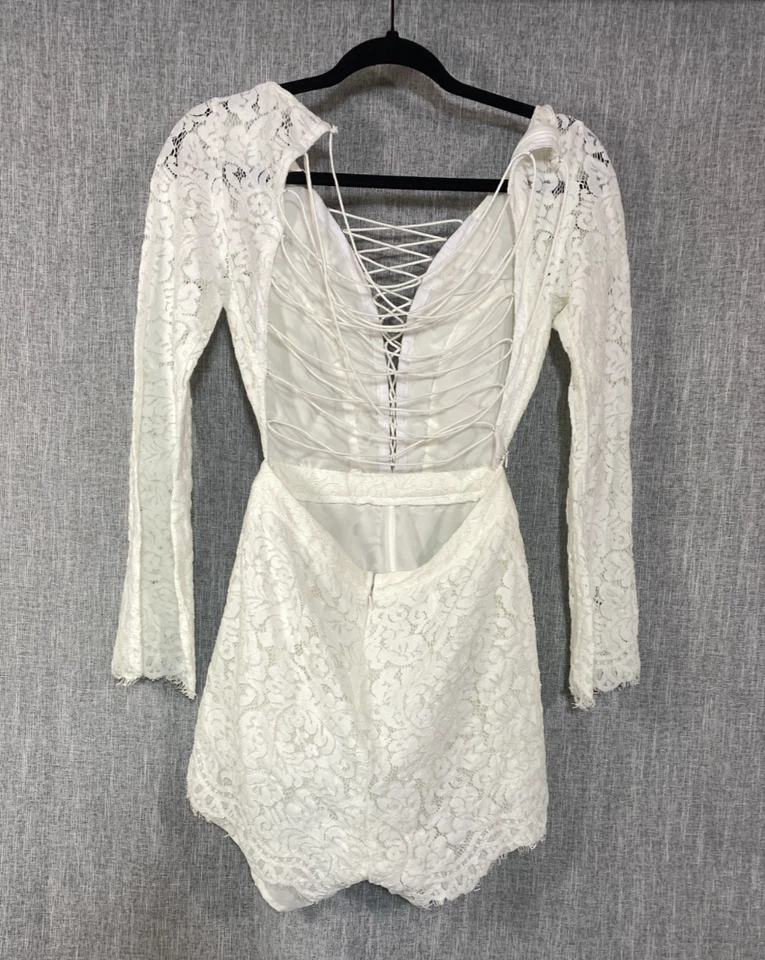 Oliváceo, Romper de Renda, Pequeno, Decote V, Marfim, Fairycore, Delicado, Noivo, Boho - Imagem 2 de 4