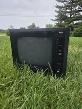 RCA XL-100 EMR295E Portable Color CRT TV Black Retro Gaming TURNS ON READ DETAIL