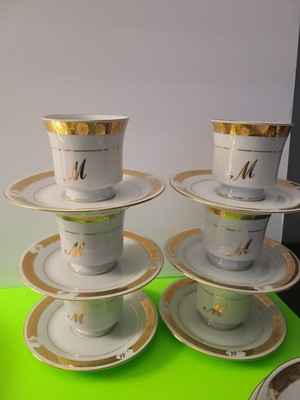 Monogramed by Jian Shang China Gold And White Beautiful Set M