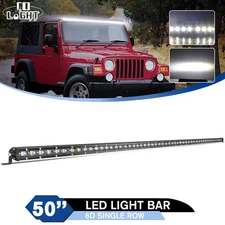 Roof Slim Single Row 50"inch  LED Light Bar Combo Offroad Truck 4WD SUV ATV  51"
