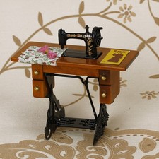 1/12 Scale Vintage Treadle Sewing Machine & Table Dollhouse