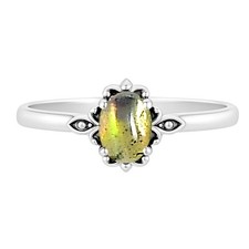 Natural Ethiopian Opal 925 Sterling Silver Ring s.6 Jewelry R-1721