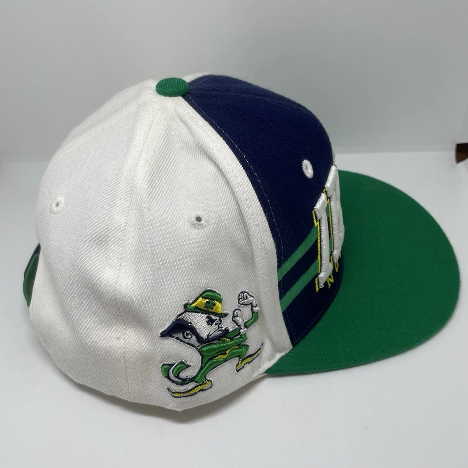 Zephyr Irish Notre Dame Cap Navy Green Embroidery Adjustable Snapback Hat - Image 4 of 4