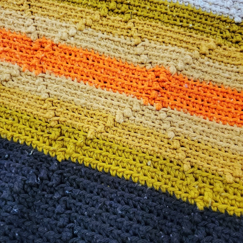 Manta De Colección Colorida Rayas Afgana Tonos Cálidos Brillantes Años 70 Aprox 36" Ancho Foto 2 de 4