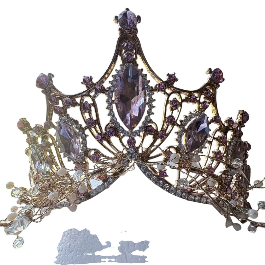 Corona Da Donna Vintage Con Strass, Tiara Rotonda Per Regina, Sposa, Ragazza, Perfetta Per Matrimonio, Prom E Feste - 2