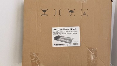Intellinet ICS-192U-CV16BK 19'' Rack Mount Cantilever Shelf, 2U, Vented