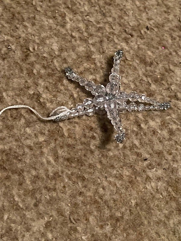 beaded star Christmas ornament