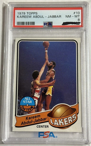 1979 Topps #10 KAREEM ABDUL-JABBAR   PSA  NM - MT 8 LAKERS