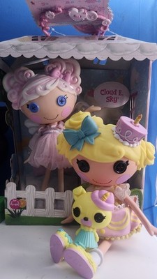 New Lalaloopsy Cloud E. Sky 13'' Anniversary Doll & used candle Slice O Cake Doll