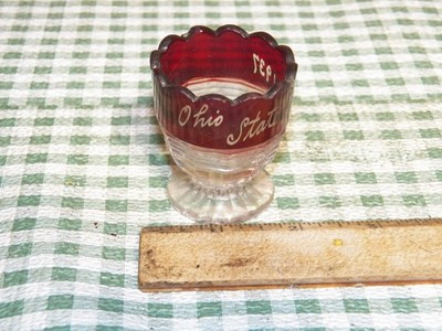 1937 Ohio State Fair, Ruby Flash Glass Toothpick Holder