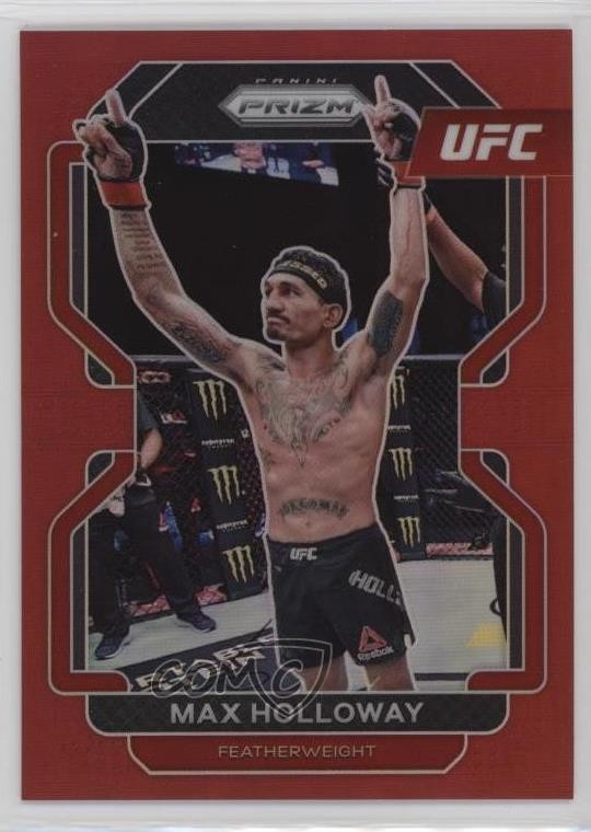 2022 Panini Prizm UFC Red Prizm 204/299 Max Holloway #188 0x5e