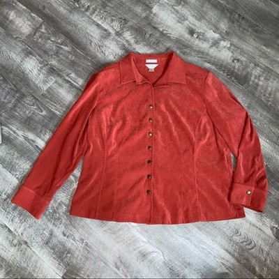 CJ Banks Jacket Button Down Shirt Stretch Plus Size