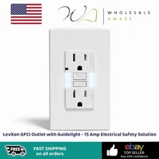 Leviton GFCI Outlet with Guidelight - 15 Amp Electrical Safety Solution