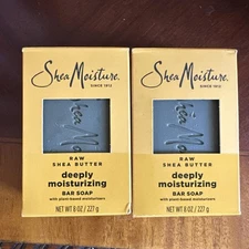 2× Shea Moisture Raw Shea Butter Soap w/ Frankincense & Myrrh 8 oz