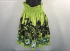 Vintage 90s Aloha Fabrics Women's Lime Green Hibiscus Floral Hula Pa'u Skirt