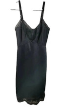 Formfit Rogers Black Lace trim Short Slip Lingerie 32 VTG