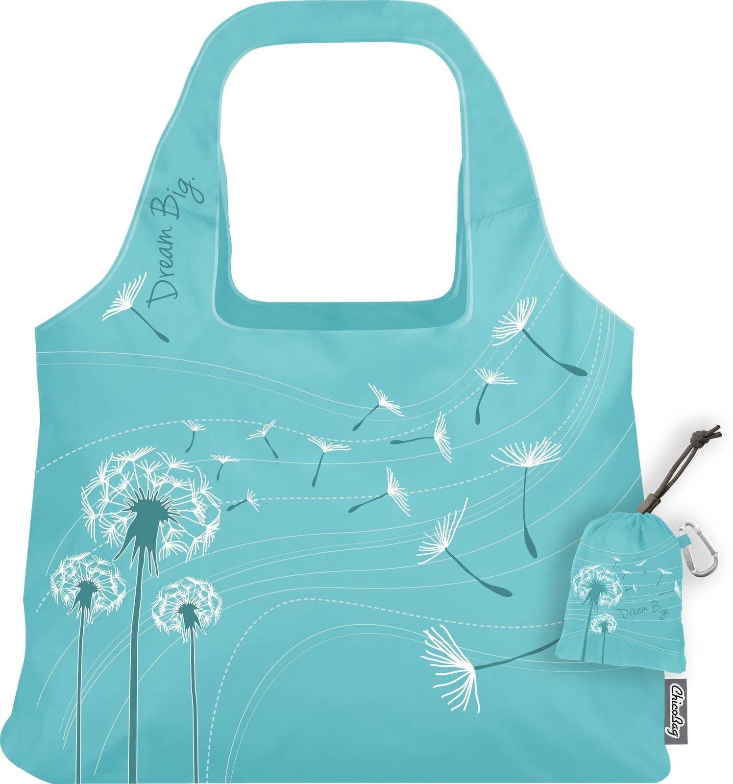 ChicoBag Vita Designer Reusable Tote Bag with Carabiner Clip | Compact Reusab...