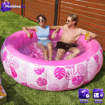 Aufblasbarer Swimmingpool 5,5 ft mit Rückenlehne für Garten Outdoor 20 Zoll