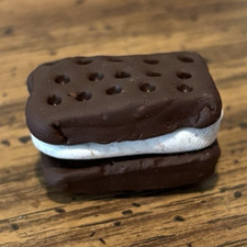 Plastic Ice Cream Sandwich Pretend Play Food Kitchen Accessory Brown