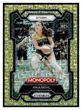 2024 WNBA Prizm Monopoly Gold Millionaire 4 Nika Muhl #/500 RC Seattle Storm