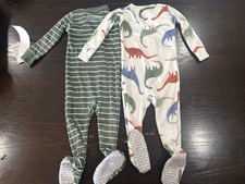Carter  s  Baby Dinosaur Footed Sleepers   2-Pack