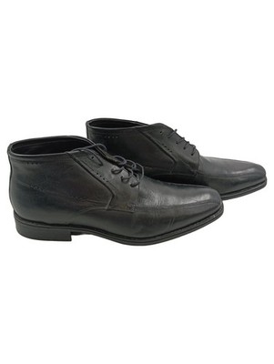 Bata Herren Stiefelette Gr. 45 Schwarz Leder Schnürung