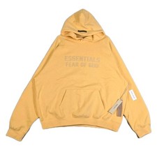 Fear Of God Essentials Men XL Tuscan Yellow Hoodie Pullover Streetwear Logo NWT