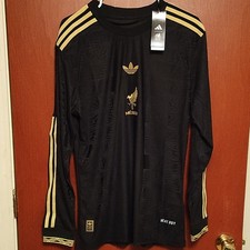adidas Mexico National Team Soccer Jersey Black Gold Long Sleeve Football size L