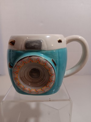 Natural Life Camera Mug 16oz Stop, Smile, Breath...Life Is Beautiful Blue Cup