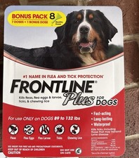 NEW Frontline Plus Dogs Flea  Tick Treatment for XL Dogs 89-132 lb, 8 Doses