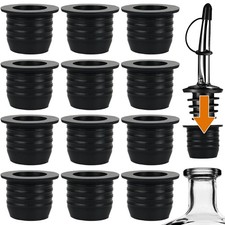 12 Pack Liquor Pour Spout Adapters, Pour Spouts for Large Neck Liquor Bottles, L