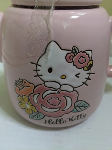 Hello Kitty Tea Pot Blue Sky Clayworks Hello Kitty Bow Flowers Teapot New 2025 - Picture 5 of 7